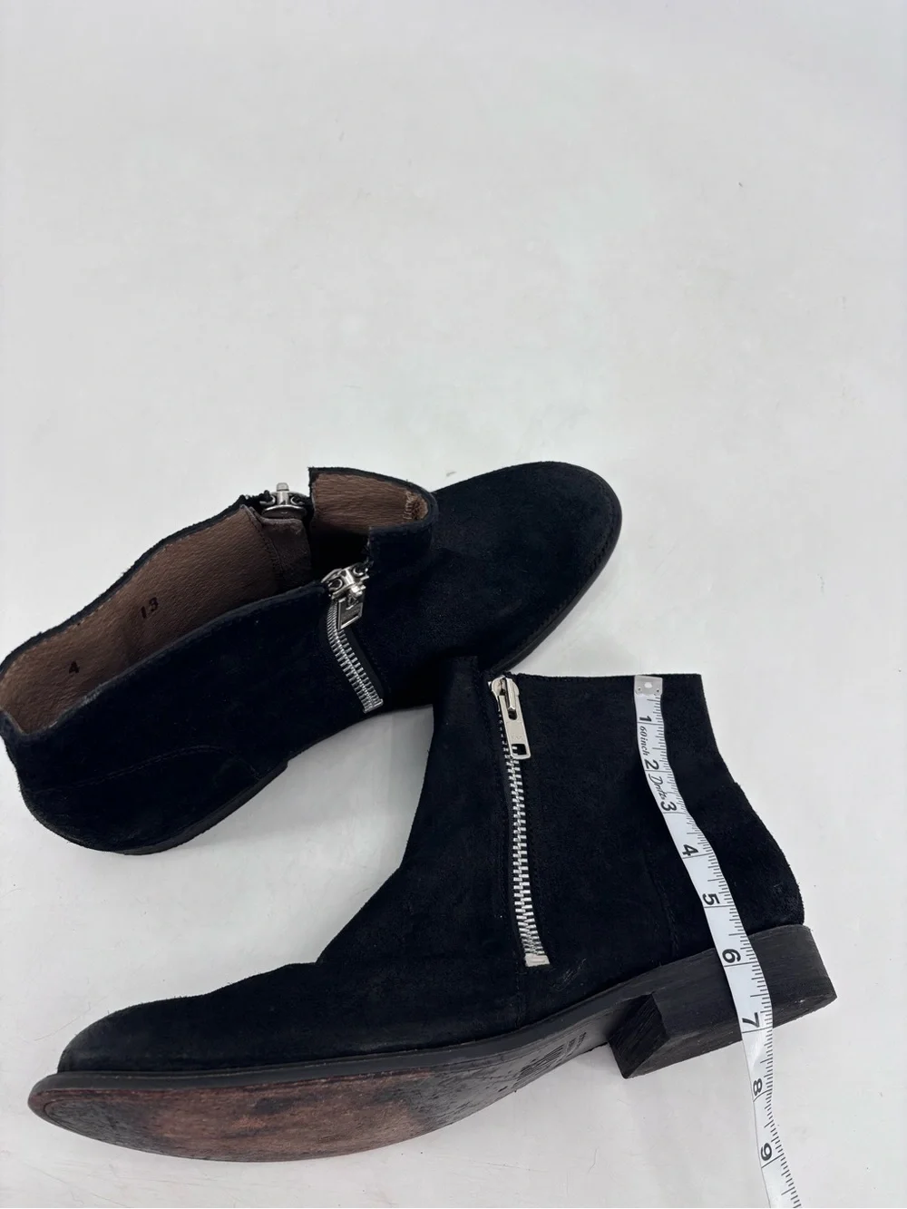 Dolce Vita J.D. Fisk Genuine Suede Leather Hipster Zippered Moto Ankle Boots